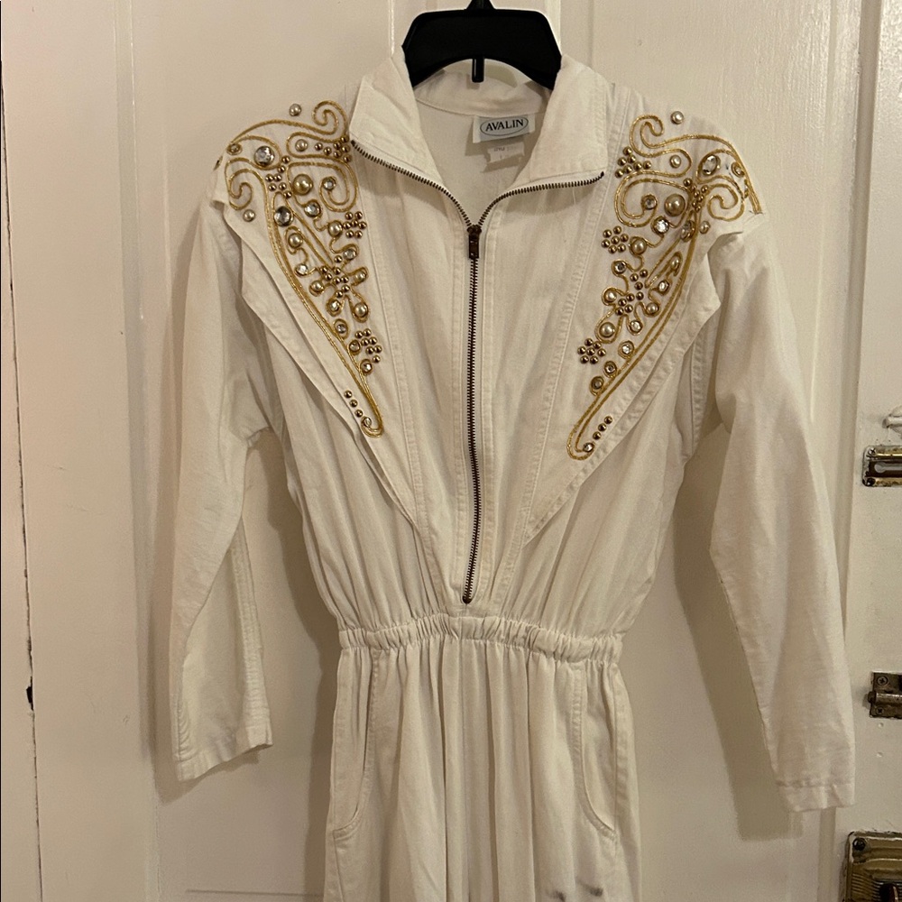 White Embellished Jumpsuit - Picture 5 of 8